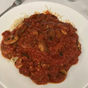 Mushroom sauce w/ spaghetti