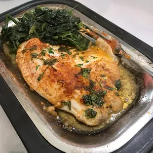 Tilapia with spinach