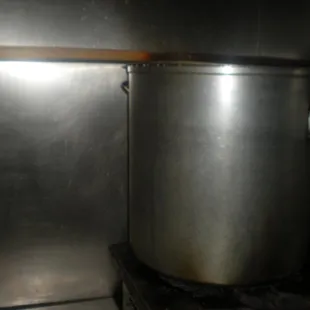 Our home-made sauce cooking...