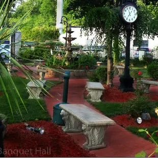 a clock in the garden