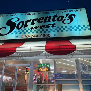 the front of the restaurant