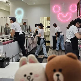 Inside... busy, but well-staffed!