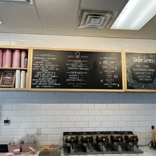 Inside menu board.