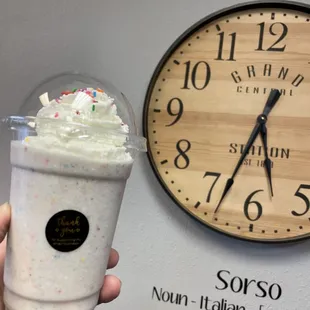Birthday surprise frozen drink