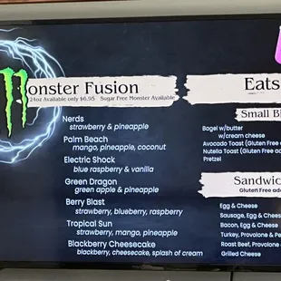 6/24-Menu for Monster Fusion and Eats