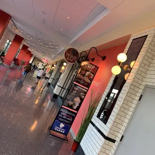 Corridor outside restaurant