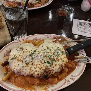 The largest, thickest, crispiest best Chicken parmigiana that we have had in a long time.