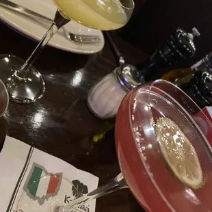 Cosmo and Dragon berry cocktails