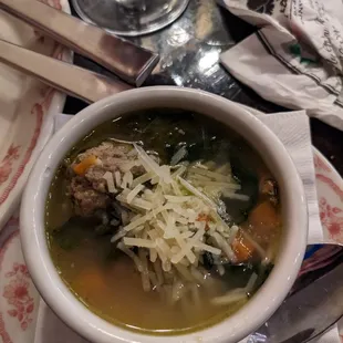Avoid wedding soup, was overly salted