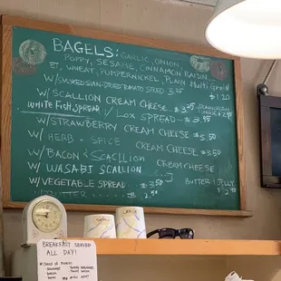 Bagel menu