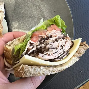 Turkey pastrami sandwich