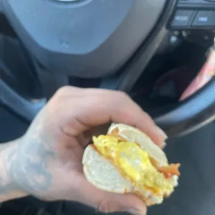 Bacon egg and cheese bagel