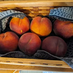 Some of the peaches, ripening to perfection.