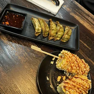 Veggie Gyoza and Japanese Corn very different but super good !
