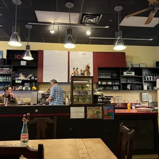 a man working at a counter