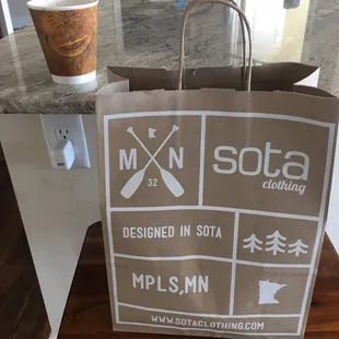 That brown paper bag that's too cute to throw away. I guess I will save it and use it as gift bag.