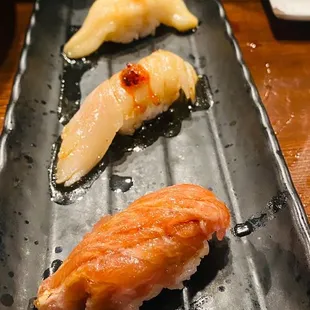 a plate of sushi on a table