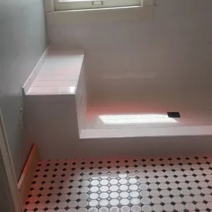a window in a bathroom