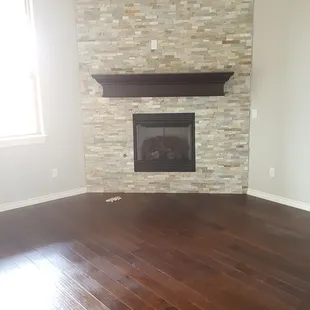 a fireplace in a living room