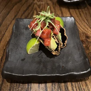 Mini sushi tacos