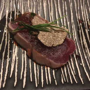 Seared ahi with black truffle