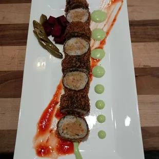 Spicy Tuna with House made sauce &amp; pickles