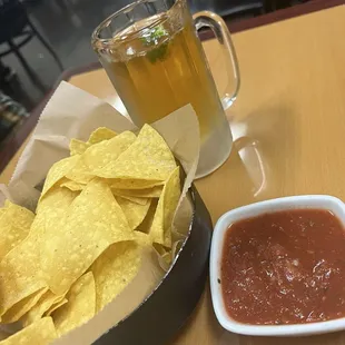 Chips and salsa - learned that refills are extra.