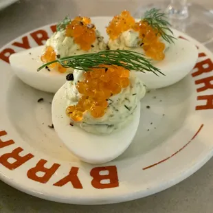 deviled eggs, add roe