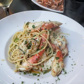 Half Crab Diavolo Over Linguine