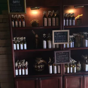 a display of bottles of wine