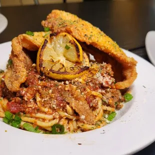 Fish &amp; Spaghetti (choose your fish)