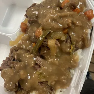 Pot roast over gravy
