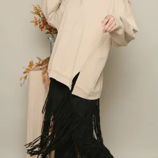 Black fringe pants
