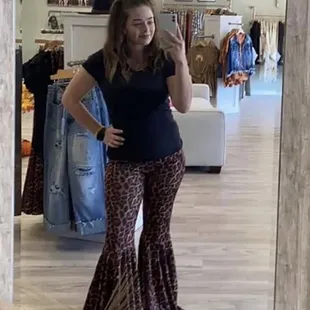Leopard flare pants. A favorite.