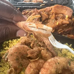 Shrimp that was fried with the legs on it and not deveined