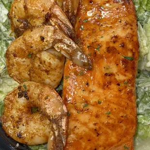 Grilled Salmon &amp; Shrimp Salad