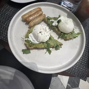 Avocado toast &amp; chicken sausage