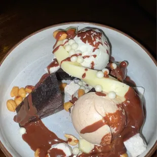 a plate of desserts