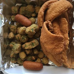 Flounder &amp; fried okra