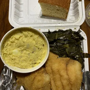 Catfish w/Potato Salad &amp; Collard Greens