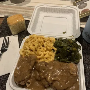 Oxtail Platter Dinner with Mac'n Cheese and Collards from heaven!