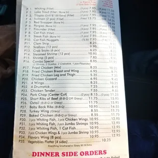 menu