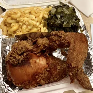 Fried Chicken Breast and Wing Platter Dinner. Food is delicious.