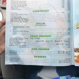 menu