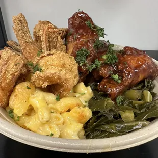 chicken, macaroni, and cheese