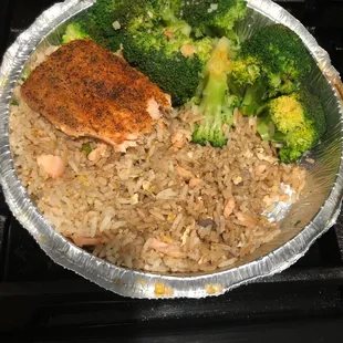 Salmon fried rice (next day)