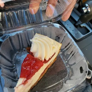 My slim little cute little nearly $7 slice of cheesecake....SMH
