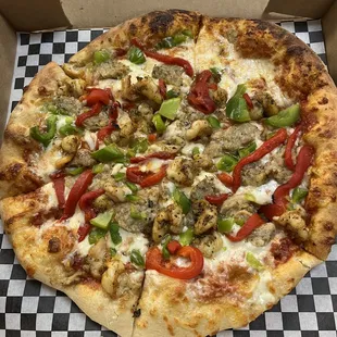 a pizza in a pizza box