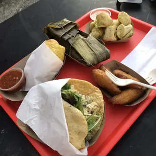 Tamales, arepas, and plantains (And some other good stuff).