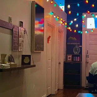 Cute little hallway to the water and restrooms.